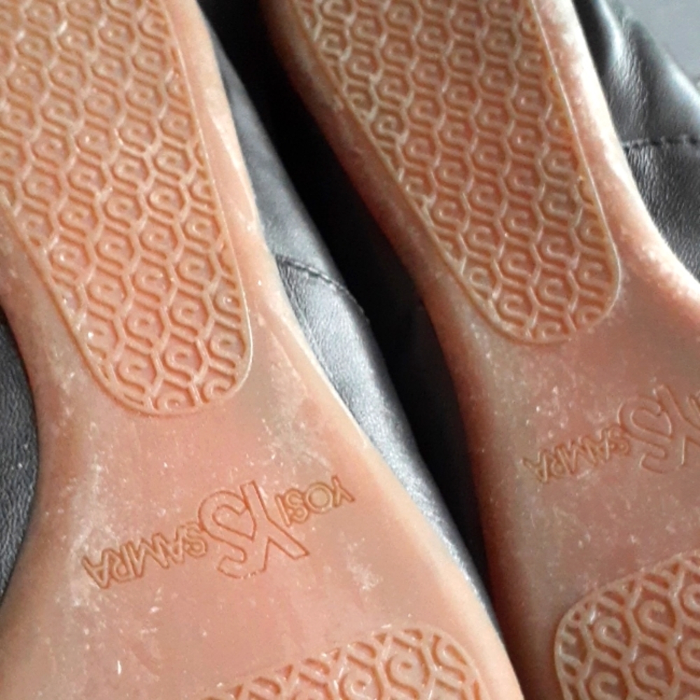 Yosi Samra Women's Black and Gold Glitter Toe Flats  Size 8  NIB - Picture 3 of 5